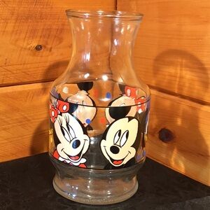 Vtg. Disney Donald Mickey Minnie Glass Decanter